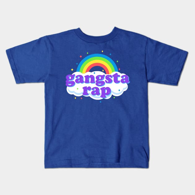 Gangsta Rap Rainbow Kids T-Shirt by DeepFriedArt